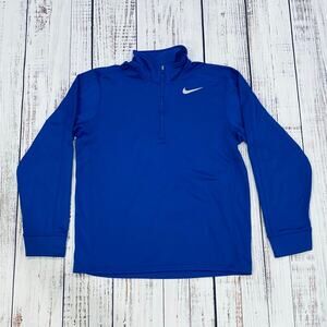 Nike Dri-Fit Blue 1/4 Zip Pullover Men’s M Fleece Training Top